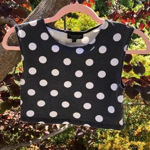 Topshop Polka Dot Cropped Tank